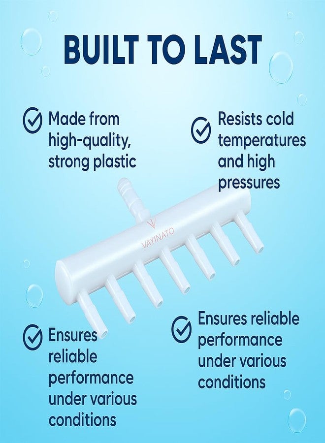 VAYINATO PetzLifeworld Aquarium Air Pump Plastic Multi Way Air Way Tube Splitter 8MM Inlet 4 MM Outlet (8 Way) - Image 4